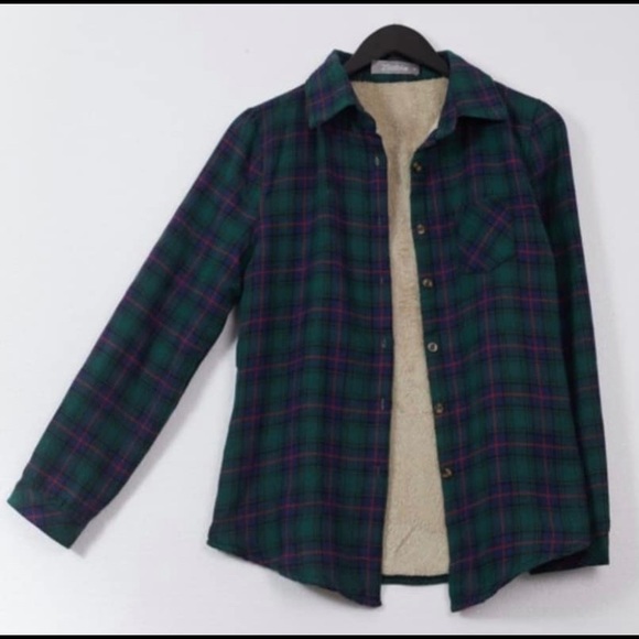 Fleece-lined Flannel Shirt / Jacket / Coat - Picture 8 of 8